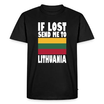 Lithuania Flag Saying - Men's Premium Organic T-Shirt - black - Front - Nico (187cm)