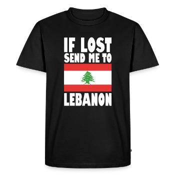 Lebanon Flag Saying - Men's Premium Organic T-Shirt - black - Front - Nico (187cm)