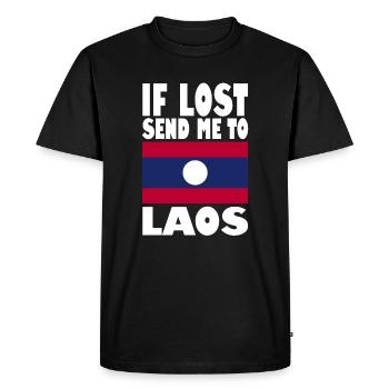 Drapeau du Laos - T-shirt Premium bio Homme - noir - Devant - Nico (187cm)