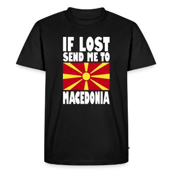 Macedonia Flag Slogan - Men's Premium Organic T-Shirt - black - Front - Nico (187cm)