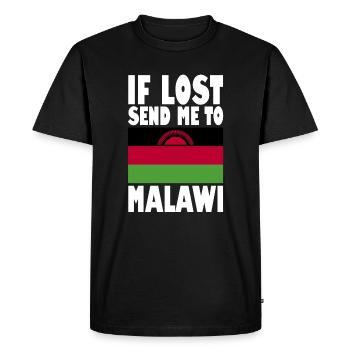 Malawi Flag Saying - Men's Premium Organic T-Shirt - black - Front - Nico (187cm)