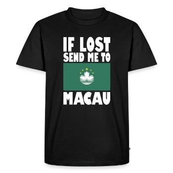 Macau Flag Saying - Men's Premium Organic T-Shirt - black - Front - Nico (187cm)