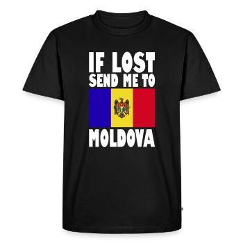 Slogan du drapeau de la Moldavie - T-shirt Premium bio Homme - noir - Devant - Nico (187cm)