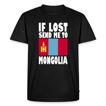 Mongolia Flag Saying - Men's Premium Organic T-Shirt - black - Front - Nico (187cm)