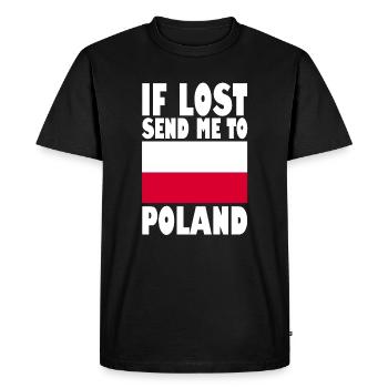 Poland Flag Slogan - Men's Premium Organic T-Shirt - black - Front - Nico (187cm)