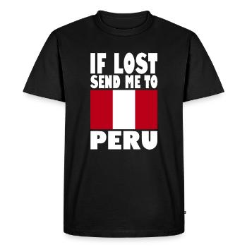 Peru Flag Saying - Men's Premium Organic T-Shirt - black - Front - Nico (187cm)