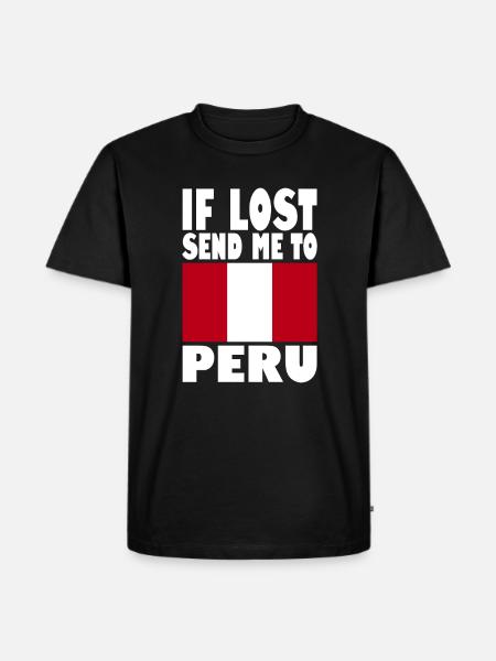 Peru Flag Saying - Men's Premium Organic T-Shirt - black