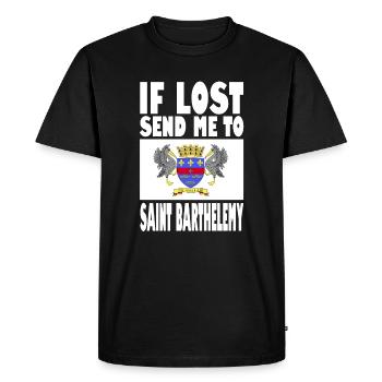Saint Barthélemy Flag Saying - Men's Premium Organic T-Shirt - black - Front - Nico (187cm)