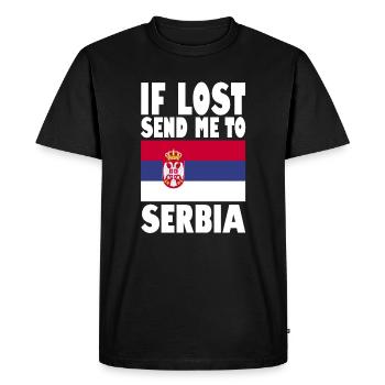 Slogan du drapeau de la Serbie - T-shirt Premium bio Homme - noir - Devant - Nico (187cm)