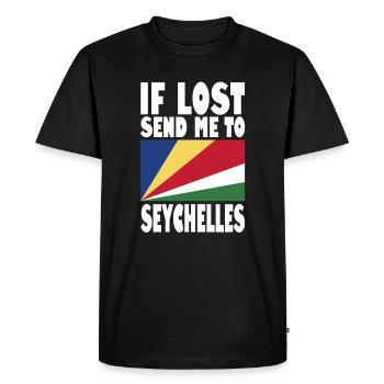 Seychelles Flag Saying - Men's Premium Organic T-Shirt - black - Front - Nico (187cm)