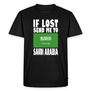 Slogan du drapeau de l’Arabie saoudite - T-shirt Premium bio Homme - noir - Devant - Nico (187cm)