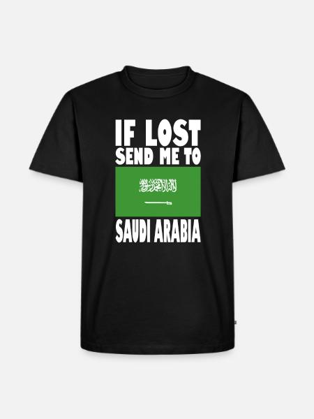 Saudi Arabia Flag Slogan - Men's Premium Organic T-Shirt - black