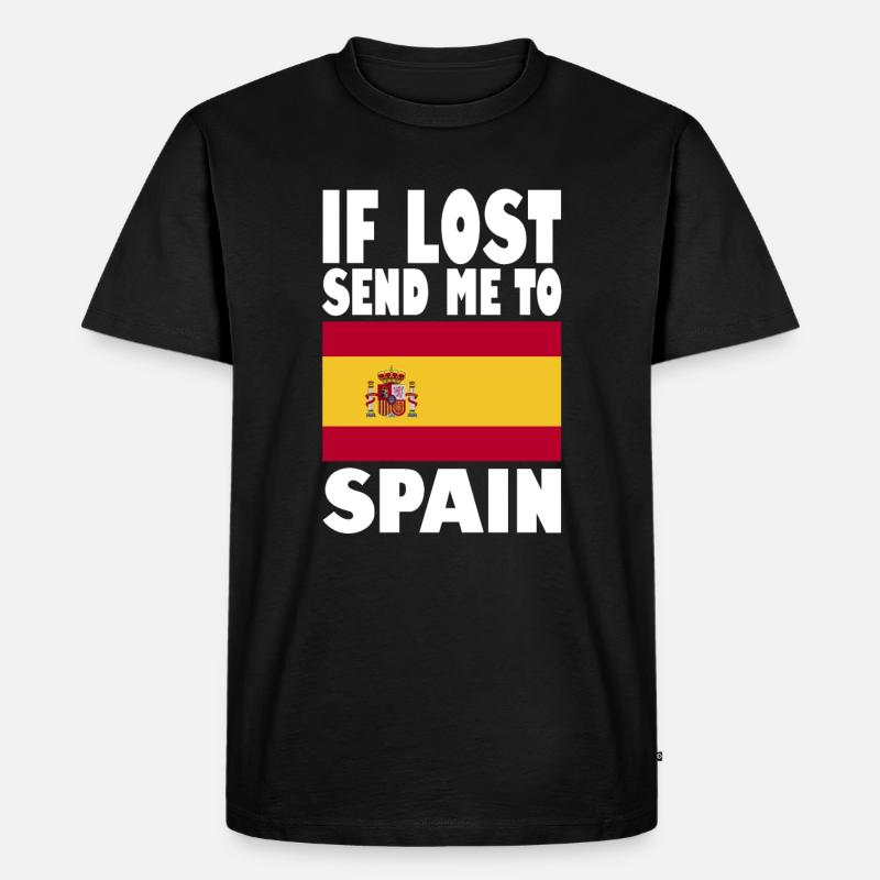 Spanien Flagge Spruch - Männer Premium Bio T-Shirt - Schwarz