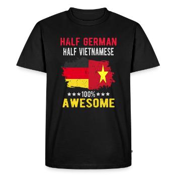 Half German Half Vietnamese - Men's Premium Organic T-Shirt - black - Front - Nico (187cm)