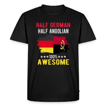 Half German Half Angolier - Men's Premium Organic T-Shirt - black - Front - Nico (187cm)