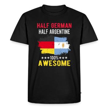Half German Half Argentine - Men's Premium Organic T-Shirt - black - Front - Nico (187cm)