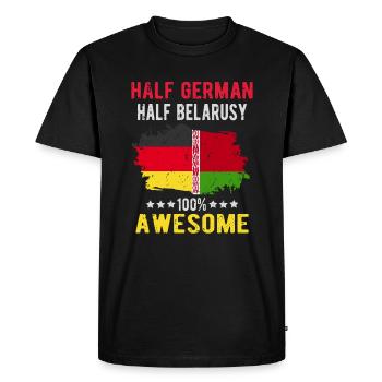 Half German Half Belarusian - Men's Premium Organic T-Shirt - black - Front - Nico (187cm)