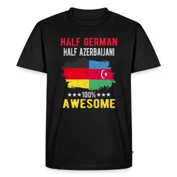 Moitié allemand moitié azerbaïdjanais - T-shirt Premium bio Homme - noir - Devant - Nico (187cm)