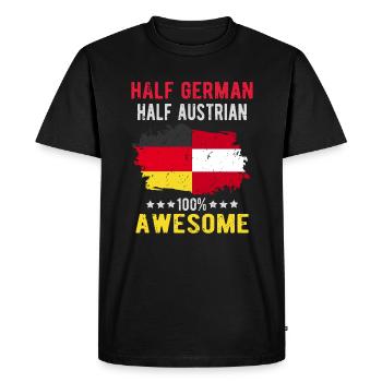 Half German Half Austrian - Men's Premium Organic T-Shirt - black - Front - Nico (187cm)