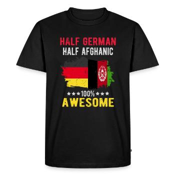 Half German Half Afghans - Men's Premium Organic T-Shirt - black - Front - Nico (187cm)
