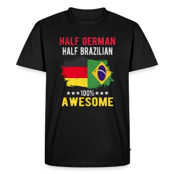 Moitié allemand moitié brésilien - T-shirt Premium bio Homme - noir - Devant - Nico (187cm)