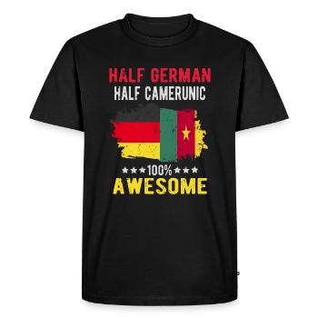 Half German Half Cameroonian - Men's Premium Organic T-Shirt - black - Front - Nico (187cm)