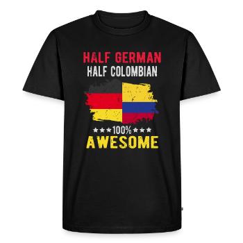 Moitié allemand moitié colombien - T-shirt Premium bio Homme - noir - Devant - Nico (187cm)