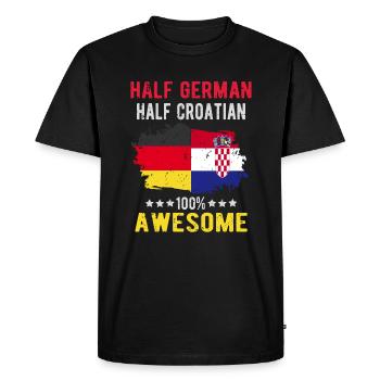 Half German Half Croat - Men's Premium Organic T-Shirt - black - Front - Nico (187cm)