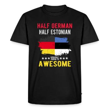 Moitié allemand moitié estonien - T-shirt Premium bio Homme - noir - Devant - Nico (187cm)