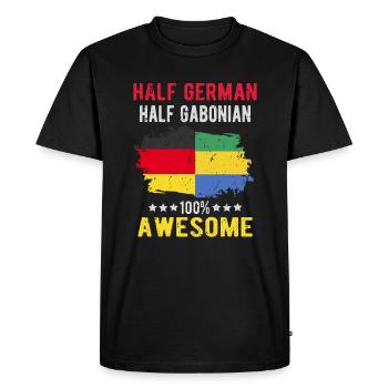 Moitié allemand moitié gabonais - T-shirt Premium bio Homme - noir - Devant - Nico (187cm)