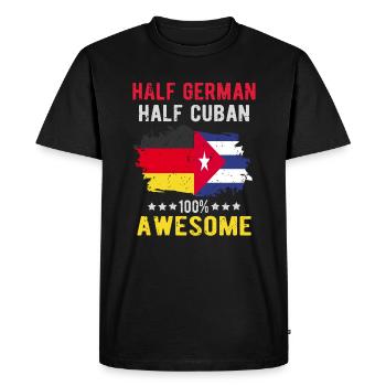 Moitié allemand moitié cubain - T-shirt Premium bio Homme - noir - Devant - Nico (187cm)