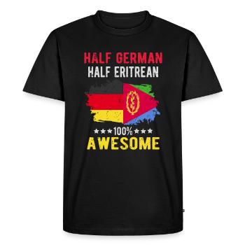 Moitié allemand moitié érythréen - T-shirt Premium bio Homme - noir - Devant - Nico (187cm)