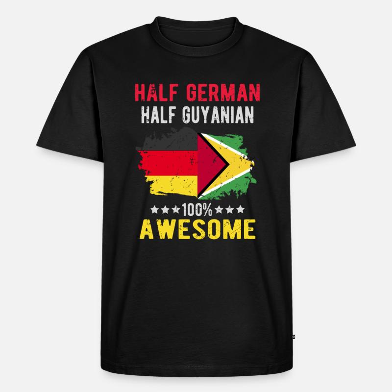 Halb Deutsch Halb Guyaner - Männer Premium Bio T-Shirt - Schwarz