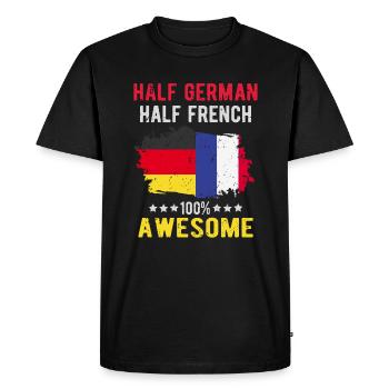 Moitié allemand Moitié allemand - T-shirt Premium bio Homme - noir - Devant - Nico (187cm)