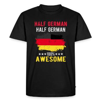 Moitié allemand Moitié allemand - T-shirt Premium bio Homme - noir - Devant - Nico (187cm)
