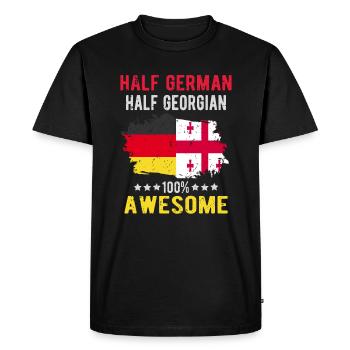 Half German Half Georgian - Men's Premium Organic T-Shirt - black - Front - Nico (187cm)