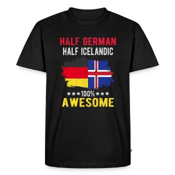 Moitié Allemand Moitié Islandais - T-shirt Premium bio Homme - noir - Devant - Nico (187cm)