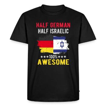 Half German Half Isreali - Men's Premium Organic T-Shirt - black - Front - Nico (187cm)
