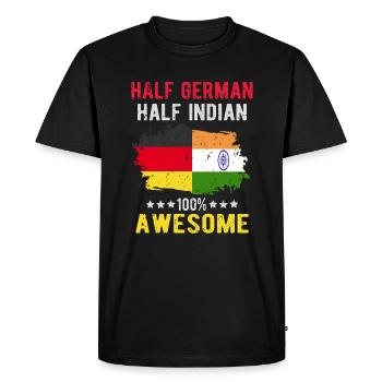 Half German Half Indian - Men's Premium Organic T-Shirt - black - Front - Nico (187cm)