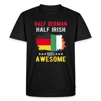 Moitié allemand moitié irlandais - T-shirt Premium bio Homme - noir - Devant - Nico (187cm)