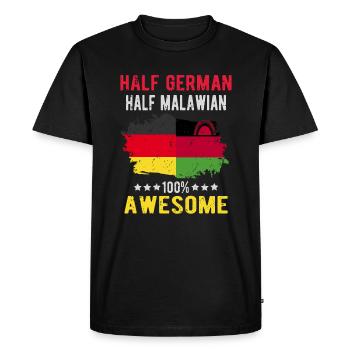 Half German Half Malawi - Men's Premium Organic T-Shirt - black - Front - Nico (187cm)