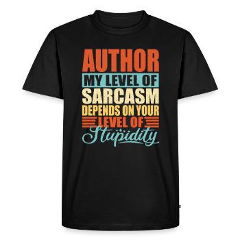 Sarcasme de l’auteur Auteur drôle - T-shirt Premium bio Homme - noir - Devant - Nico (187cm)