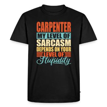 Sarcasme de charpentier Charpentier drôle - T-shirt Premium bio Homme - noir - Devant - Nico (187cm)