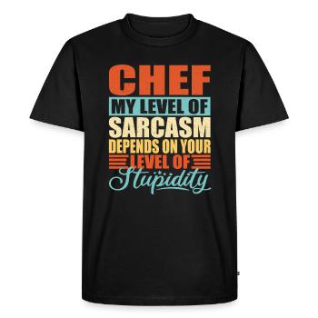 Sarcasme de chef Drôle Chef Chef - T-shirt Premium bio Homme - noir - Devant - Nico (187cm)