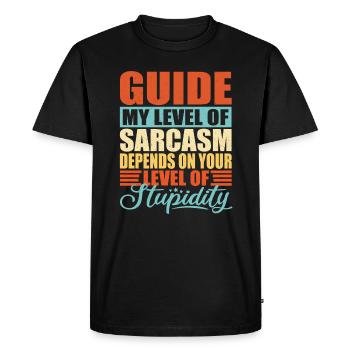 Guide Tourguide Saying - Men's Premium Organic T-Shirt - black - Front - Nico (187cm)