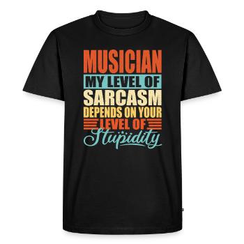 Sarcasme musicien Drôle musicien - T-shirt Premium bio Homme - noir - Devant - Nico (187cm)