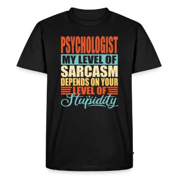 Sarcasme de psychologue Drôle de psychologue - T-shirt Premium bio Homme - noir - Devant - Nico (187cm)