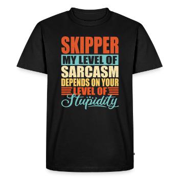 Sarcasme de skipper Drôle de skipper - T-shirt Premium bio Homme - noir - Devant - Nico (187cm)