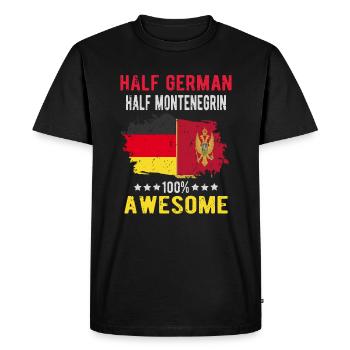 Moitié allemand moitié Monténégrins - T-shirt Premium bio Homme - noir - Devant - Nico (187cm)