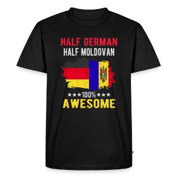Mi-allemand, mi-moldave - T-shirt Premium bio Homme - noir - Devant - Nico (187cm)
